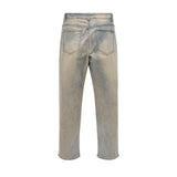 Men Jeans Workwear Three-Dimensional Pocket Retro Yellow