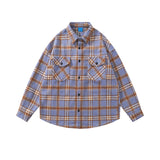 MIJKO Mens Jacket Plaid Long Sleeve Wool Shirt