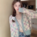 Women Knitted Diamond Sweater