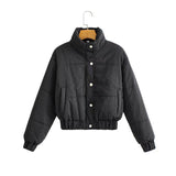 Women Cotton Coat Fashionable Warm Stand Collar Cotton Jacket