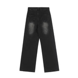Men Jeans Stitching Hip Hop Trend Loose All-Match