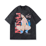 Men T-Shirt Vintage Bili Singer Print Distressed
