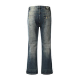 Men Jeans Bell-Bottom Pants Loose Retro