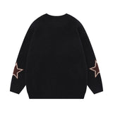 Women Sweater Jacquard Knitted Sweater Retro Lazy Style