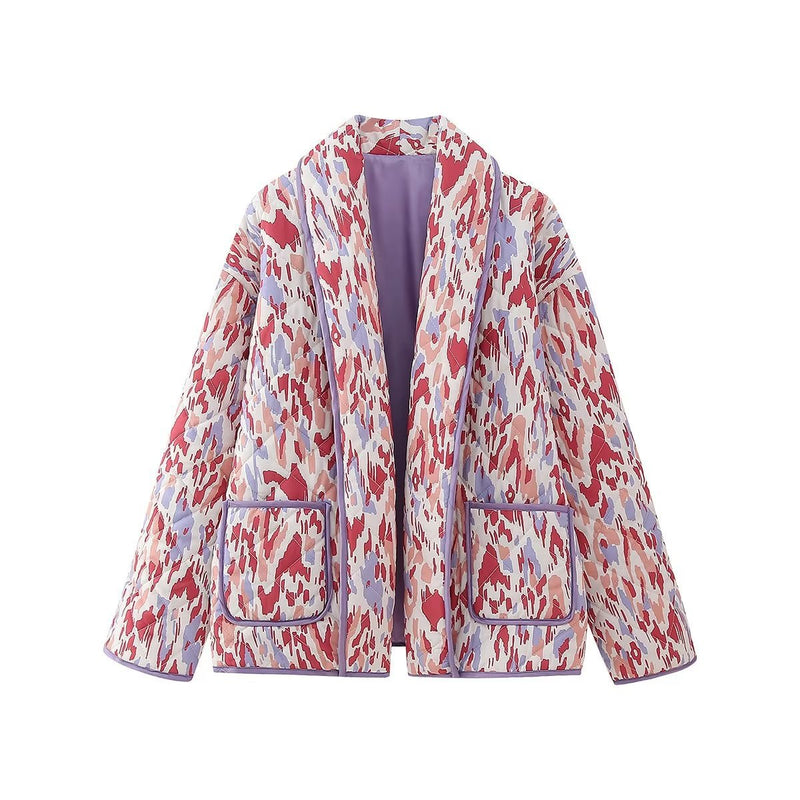 Women Cotton Coat Vintage Colorful Cotton Coat