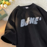 Men T Shirt Suede Summer Loose Casual