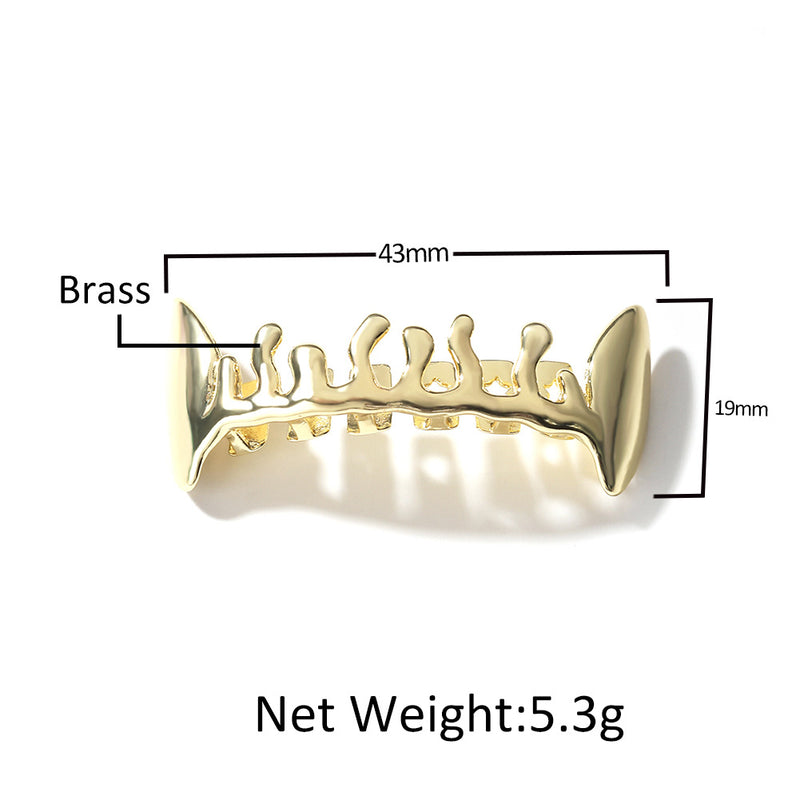 Grillz HIPHOP Gold Braces Real Gold Volcano Lava Braces Hip Hop Spectrum