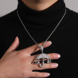 Jewelry Fashion Zircon Umbrella Pendant hiphop Spectrum
