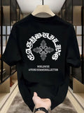 Trend Letter Printed Round Neck Short Sleeve T-shirt
