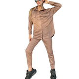 Women Co-Ords Early Autumn Women's Wear Lapel Shirt Coat