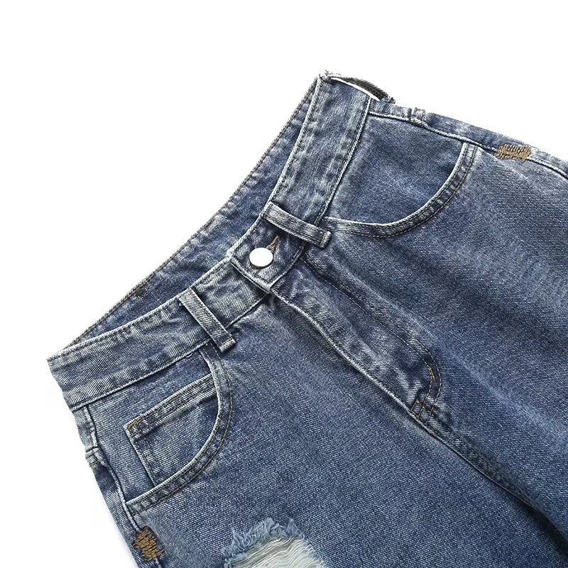 Women Jeans Ripped Stitching Personality