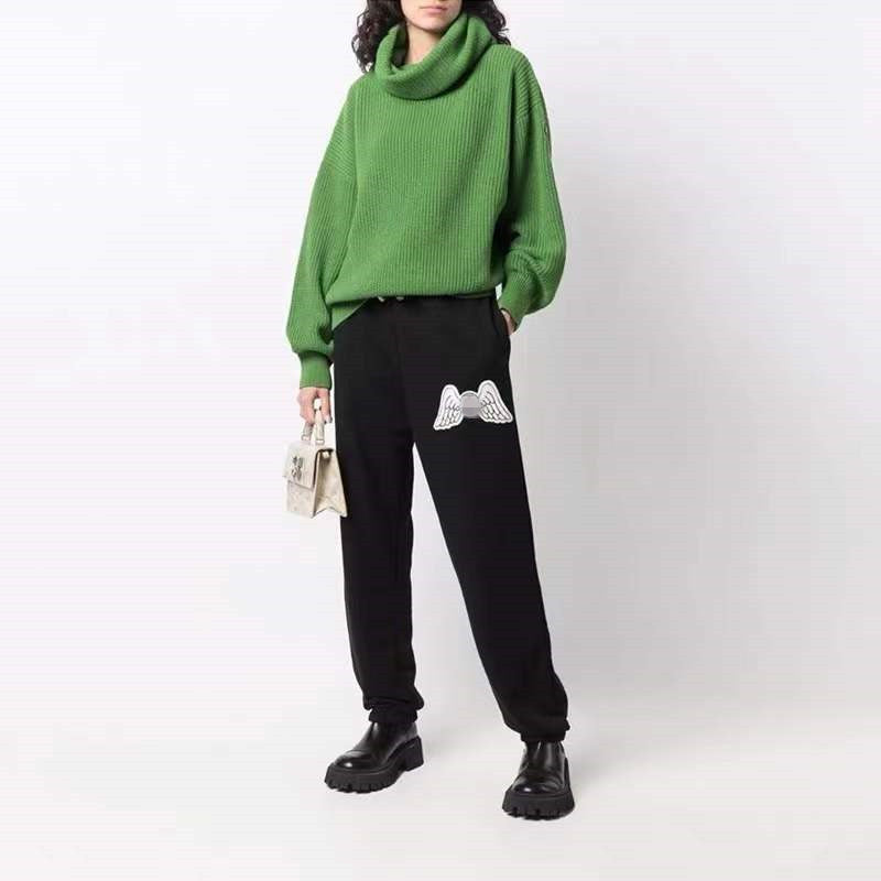 Palm Angels Pants Wings Embroidery Casual Long Men's and Women's Sports Pants