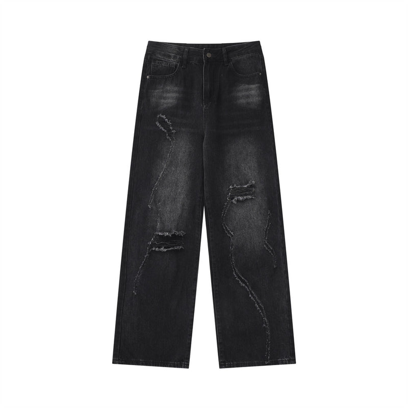 Men Jeans Ripped Distressed Loose