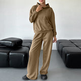 Women Co-Ords Autumn and Winter Long-Sleeved Hooded Sweater Casual Fashion