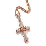 Jewelry Copper Set 5A Zircon Rose Cross Pendant Necklace Angel Pieces Egypt Pieces Jesus Pieces