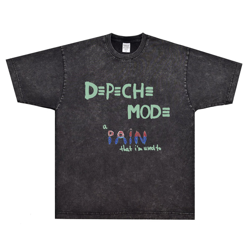Rock Star T Shirt Depeche Mode T-shirt Rock American Retro Street Loose Baggy Trendy Men's Printed Short Sleeve