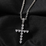 Jewelry Light Luxury Love Zircon Cross Pendant Necklace Personality Crosses Spectrum St. Valentine's