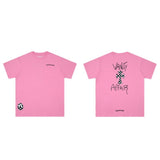 CHH Chrome Heart T Shirts Graffiti Cross Sanskrit Short Sleeve T-Shirt