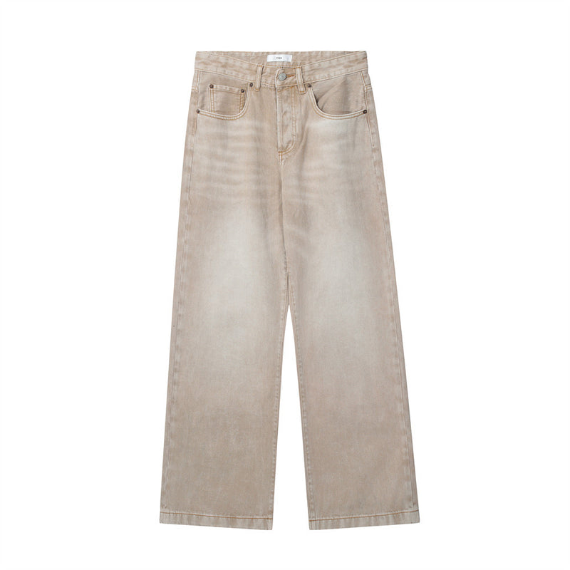 Men Jeans Distressed Loose Casual Mopping Pants Ins Trousers
