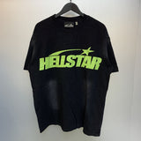 Hellstar T Shirt Vintage Old Printed Loose Casual Short Sleeve T-Shirt