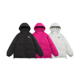 Unisex Coat Rose Red Loose Winter Thick Cotton-Padded Coat