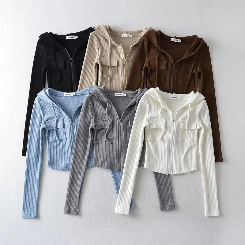 Women Hoodie Hot Girl Elastic Slim Thickened