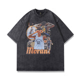 Men T-Shirt Printed Washed and Worn Short Sleeve T-shirt