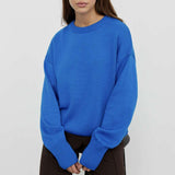 Women Work Business Casual Sweats Crew Neck Loose Sweater