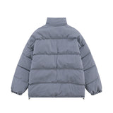 Men Coat Vintage Solid Color Stand Collar Cotton-Padded Jacket Thickened