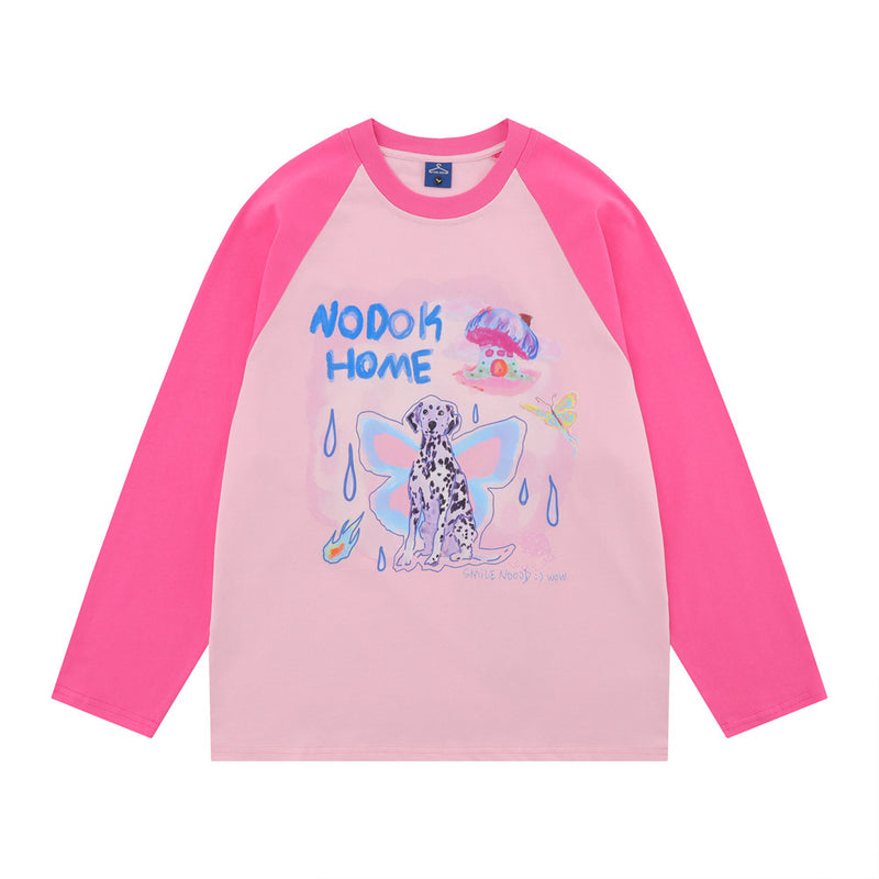 Men Long Sleeve T-Shirt Cartoon Dalmatian Dog Print