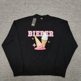 Drew House Sweatshirts Unisex Ice Cream Pattern Fleece Crew Neck Sweater