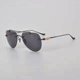 CHH Chrome Hearts Glasses Versatile Frameless Double Beam Ultra Light Toad Myopia Glasses Frame