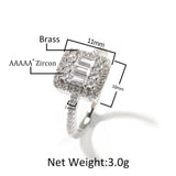 Rings Silver Square Zircon Ring ins St. Valentine's Spectrum