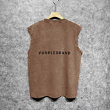 Purple Brand Distressed Tank T Shirts Distressed Sleeveless T-shirt Vest