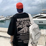 Men T Shirt Snow Mountain Vintage Print plus Size
