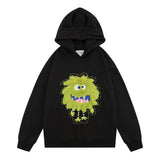 Men Fleece Lined Hoodie Hooded Sweaters Menswear Street Design Sense Loose Pullover
