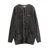 Women Jackets Vintage Distressed Knitted Cardigan Vibe Idle Style