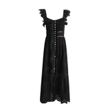 Bohemian Dress Dignified Hollow Embroidered Strap Long Dress