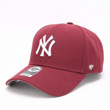 Dodgers and Yankees Baseball Cap 47brand Baseball Hat Men's Hard Top Big Logo NY Embroidered Wine Red