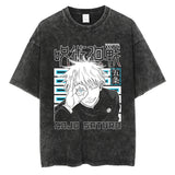 Men Vintage T-shirt Harajuku Anime Graphic Print T-Shirt