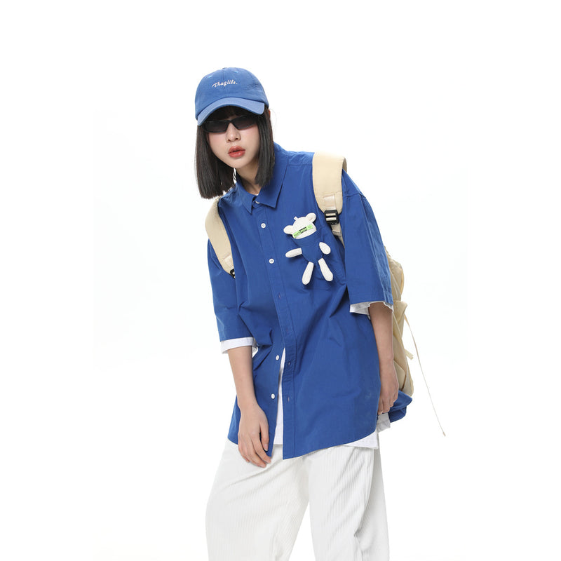 Unisex Shirt Bear Doll Fashion Loose