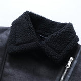 Women Cotton Coat Lamb Fur Warm Pu Leather