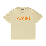 Amiri T Shirt Letter Print Casual Hip Hop round Neck Short Sleeve T-shirt