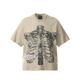 Unisex T-Shirts Saint Michael Bone Pattern Casual T-Shirts