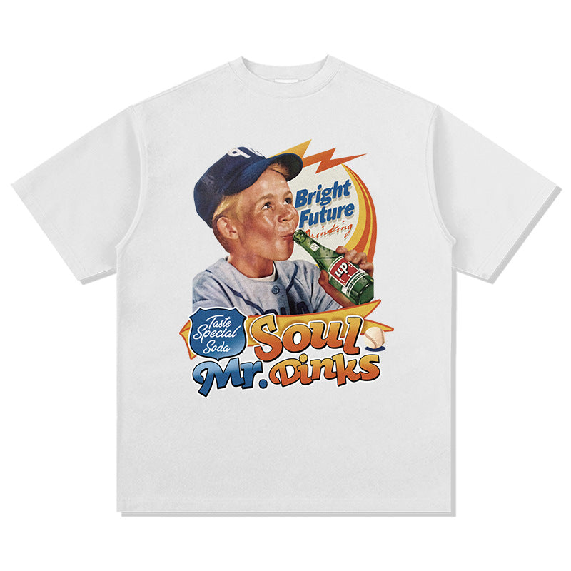 Unisex T Shirt Printed Short Sleeve Loose