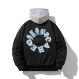 Men Vintage Jackets Stand-up Collar Embroidered Baseball Clothing Single-breasted Cotton Clothing