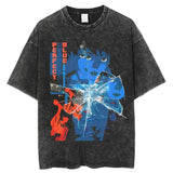 Japanese Anime Vintage Washed Perfect Blue T Shirt Men Women