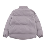 Men Coat Stand Collar Pure Color Thickened All-Matching Cotton-Padded Jacket