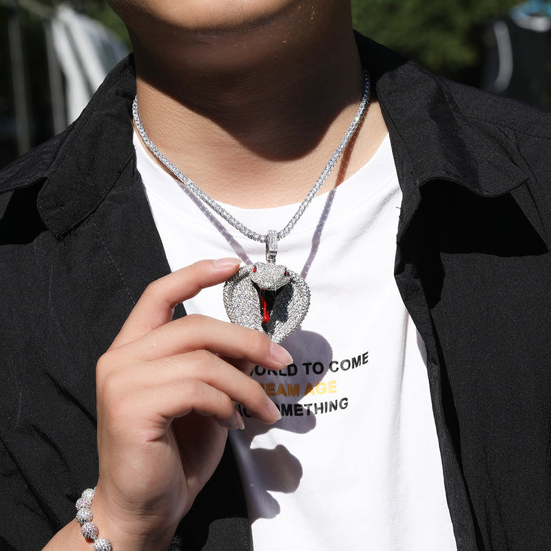 Jewelry Cobra Hip Hop Pendant Copper with Zircon ins Far East