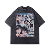 Men T-Shirt Oversize Distressed Cartoon Print